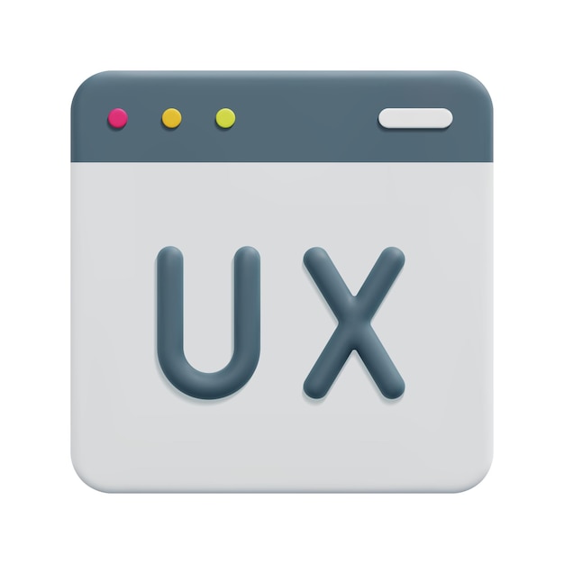 3d ux дизайн на векторе значка веб-сайта изолированный на белом фоне 3d ux и ui concept мультяшный минимальный стиль 3d значок вектор рендеринга
