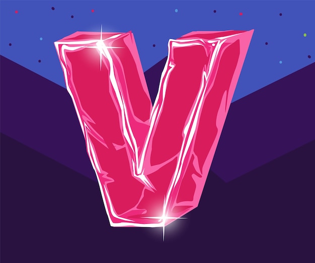 3d v roze letter alfabet vectorillustratie