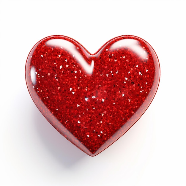 3d Valentines Day shiny heart