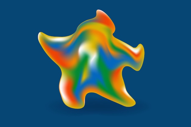 3d vector abstract form in rainbow heat map colors gradient on blue background