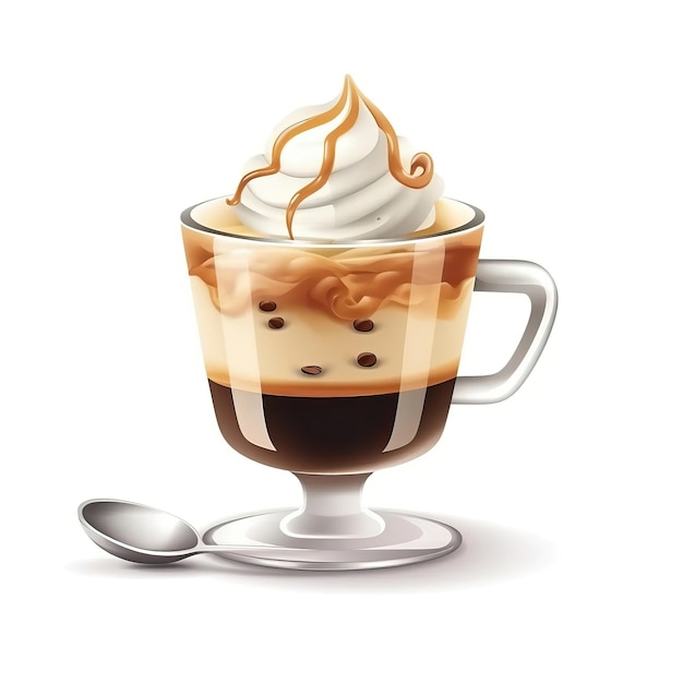 Vector 3d vector affogato on white background