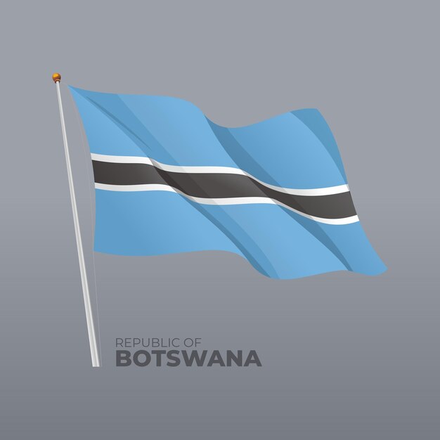 3D vector Botswana nationale wapperende vlag