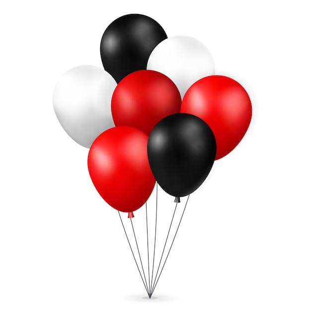 3d векторная куча красочных реалистичных рендеров Черная пятница и день рождения воздушные шары дизайн плаката