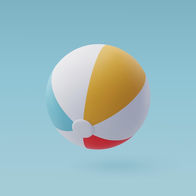 Vector 3d vector colorful beach ball summer journey time to travel concept