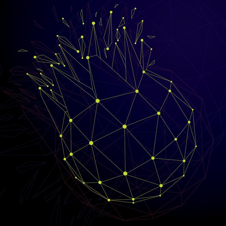 Vector 3d vector digital wireframe spherical object broken into different particles and refractions, geometric polygonal structure with lines mesh. low poly shattered shape, cyberspace lattice form.