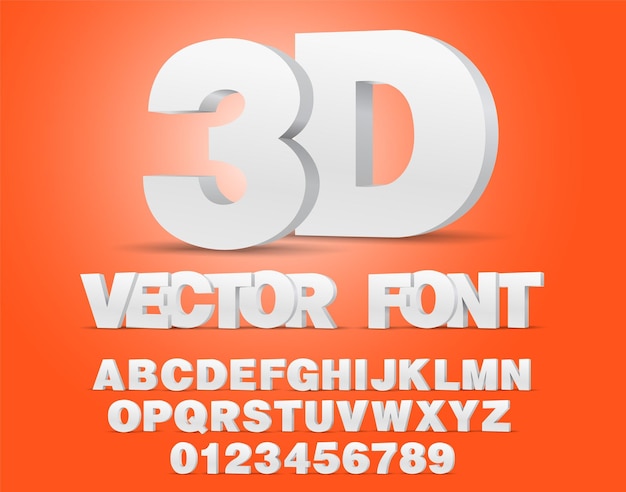 Vettore font vettoriale 3d