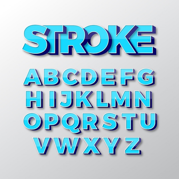 Vector 3d vector fonts set design