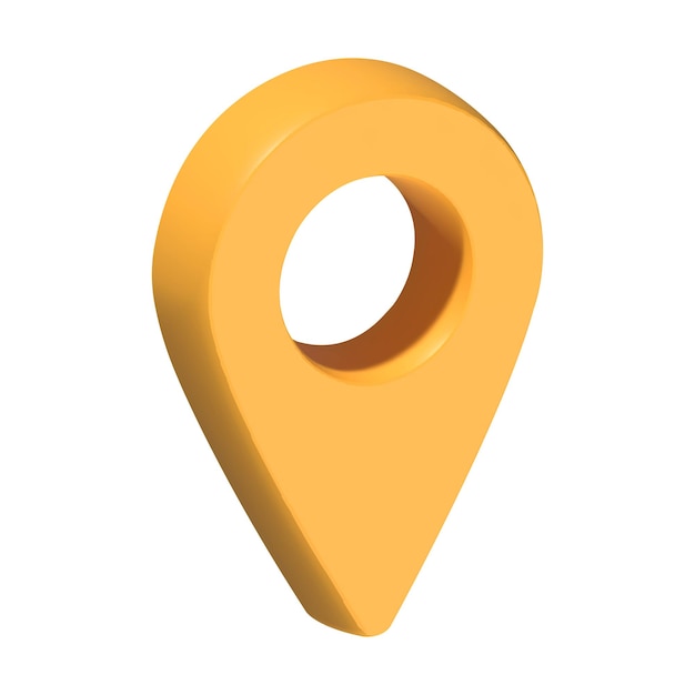 3d vector gele kaart locatie pin geïsoleerd