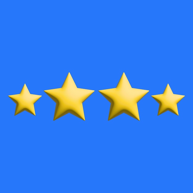 3D Vector Google Review Ratings 4 Stars Pack 2