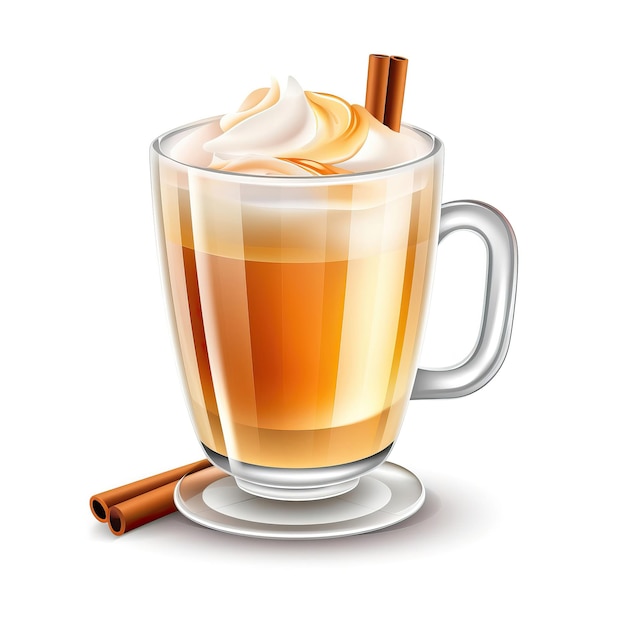 Vector 3d vector hot buttered rum on white background