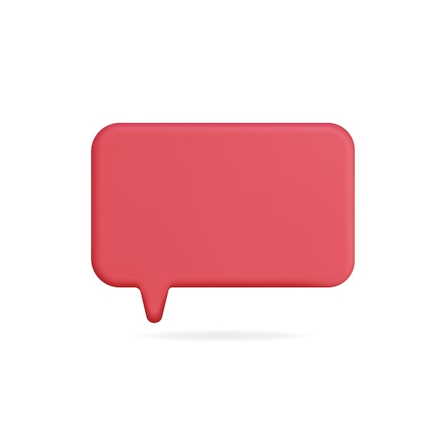 3d vector icon of a red speech bubble representing communication and dialogue