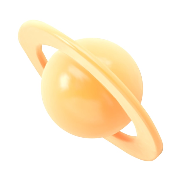 3d vector icoon planeet Saturnus minimale details
