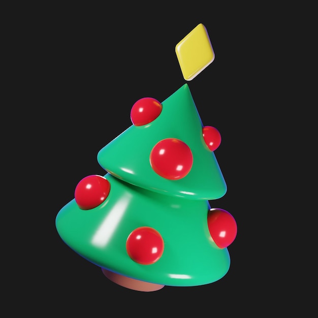 3Dベクトルイラスト ミニマリスト クリスマスツリー