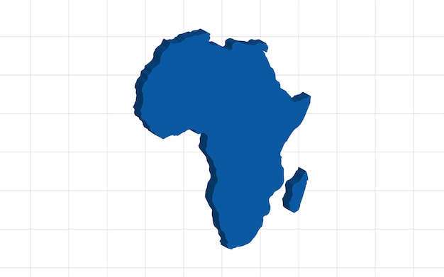 아프리카 지도의 3d 터 일러스트레이션