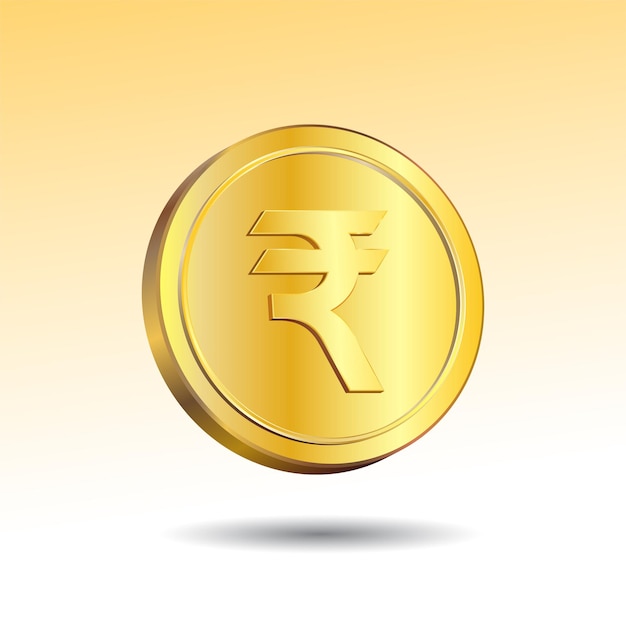 Вектор 3d векторная иллюстрация символа индийской валюты 