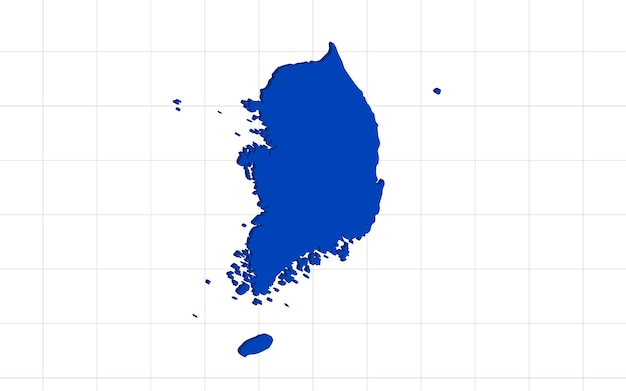 벡터 한국 지도의 3d 터 일러스트레이션