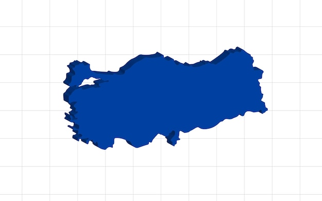 3d vector illustration of turkey map