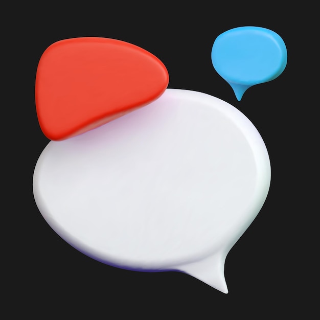 3d vector illustration white speech bubble chat composition design element