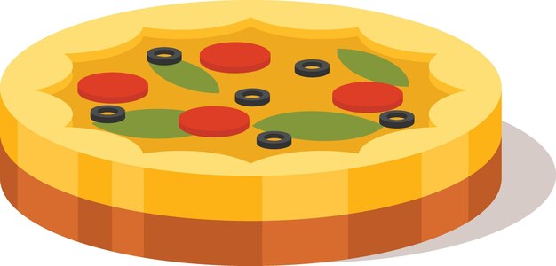 3D Vector Image Of A Pizza Food Illustration