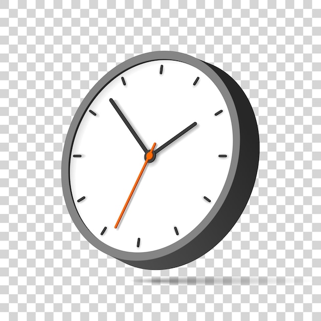 3d vector klok icoon in platte stijl timer op transparante achtergrond Business horloge Ontwerp element