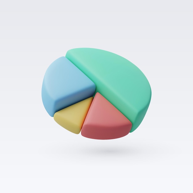 Vector 3d vector pie chart business reports and financial data presentation concept