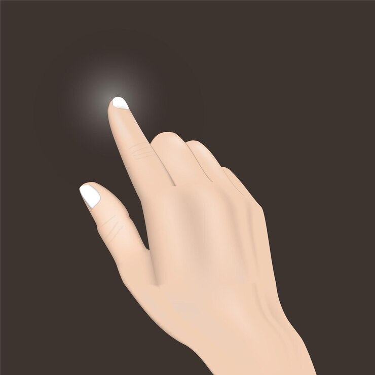 何かを示す3Dベクトルリアルな人間の手