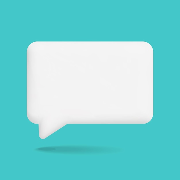 Vector 3d vector realistic render rectangle shape chat speech bubble box hello label design