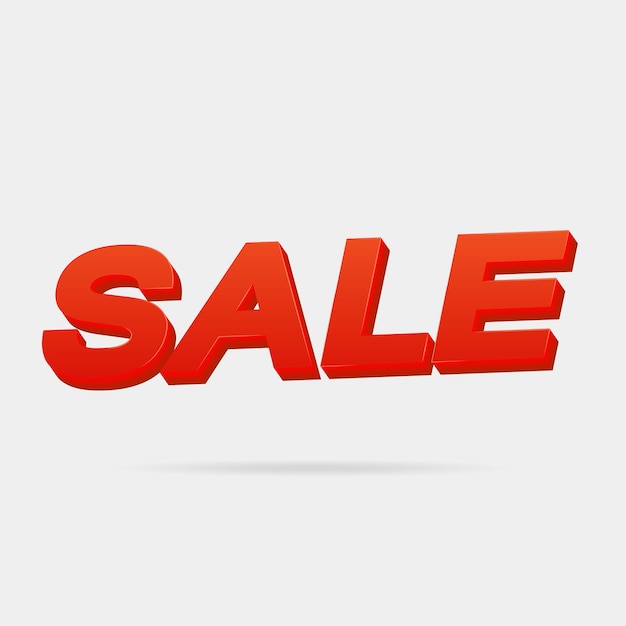 3D Vector Red Sale Text