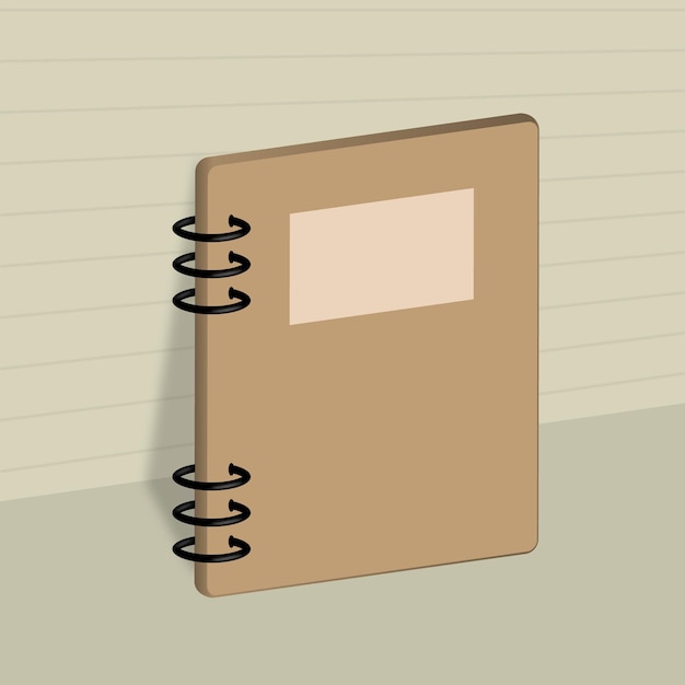 3d vector single brown book