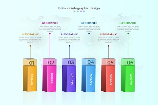 3d vector staafdiagram zakelijk infographic stapontwerp