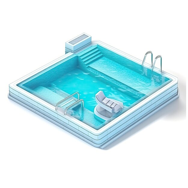 Vector 3d vector swimming pool on white background