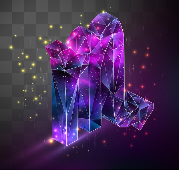 3d vector symbol on mosaic background, space locked in crystal object