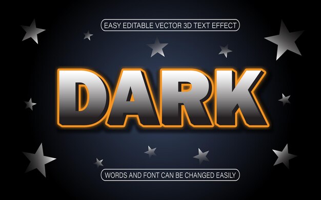 Vector 3d vector text effect editable