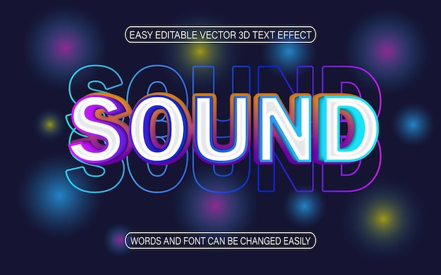 Vector 3d vector text effect editable