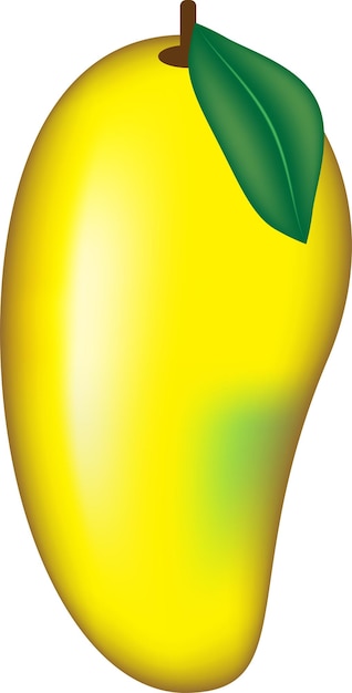 Vector 3d-vector van mango juicy tropische vrucht met zoete levendige smaak en gladde textuur