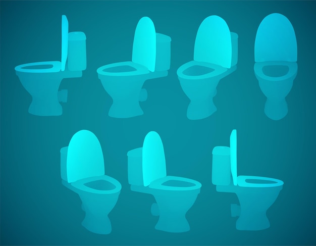 3d vector white toilet with cistern ready element for the design of advertising plumbing