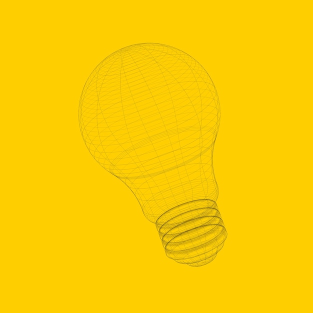 Vector 3d vector wireframe bulb