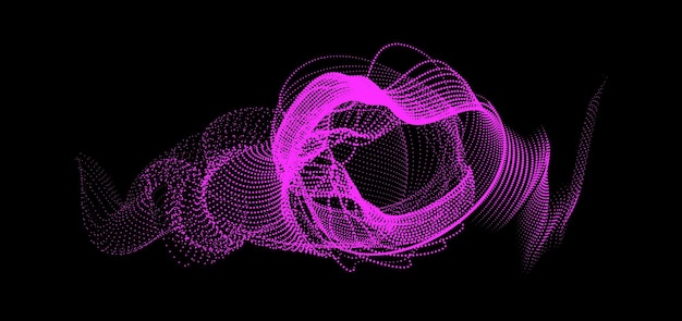 3D-vectorillustraties met geometrische patronen abstracte golven digitale halftone achtergrond