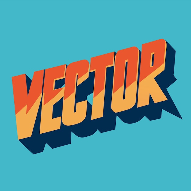 3D-vectortekst met verschillende kleuren