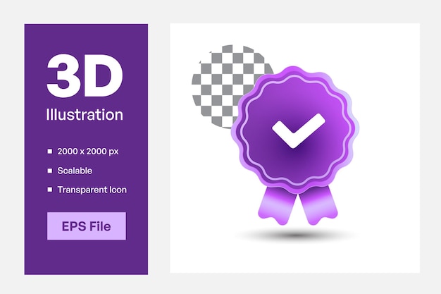 Web およびモバイル アプリまたはプロモーション用の 3 D 検証済みバッジまたは品質製品アイコン ベクトル イラスト