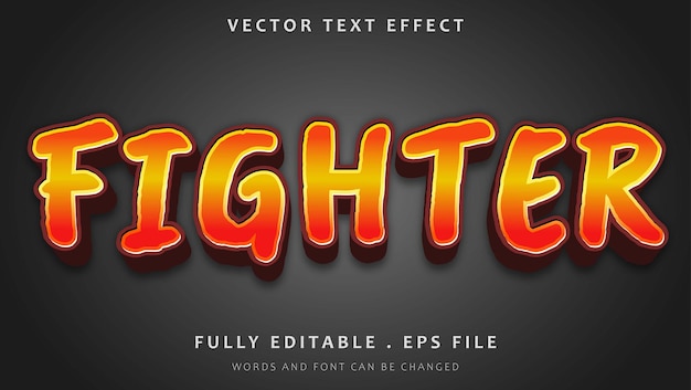 3D-verloop Word Fighter bewerkbaar teksteffectontwerp