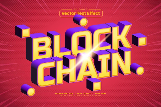 3d vet blockchain-teksteffect