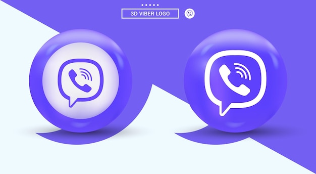 3d viber-logo in moderne stijl