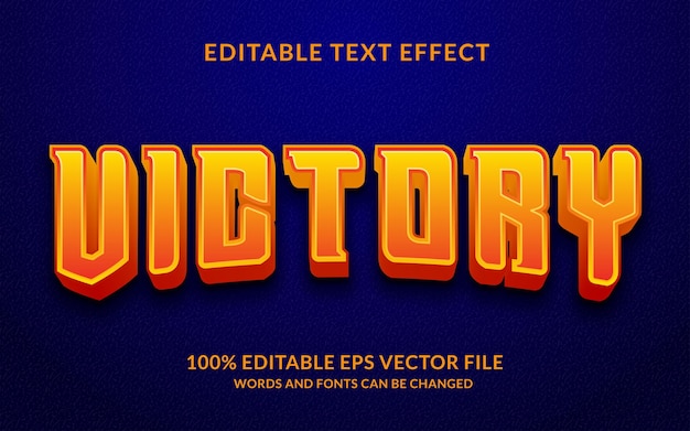 3d victory editable text effect