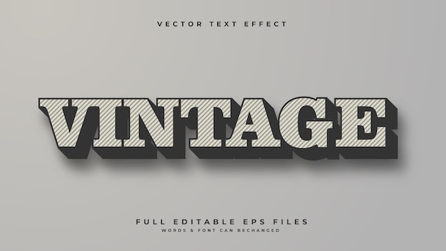 Vector 3d vintage text effect with solid background