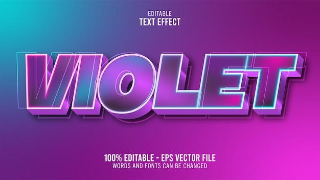 3D Violet Editable Text Effect