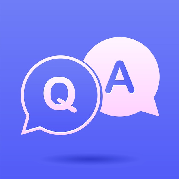 3d volumetric icons faq. a checkmark and a cross cut out of paper. dialogue, bubble-style conversati