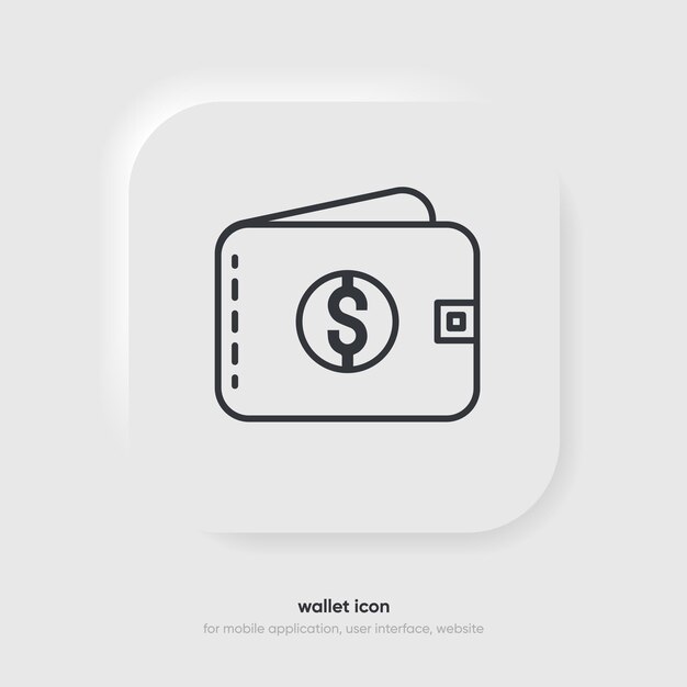 3d Wallet icon vector Wallet full of dollar money bills High quality graphic design element