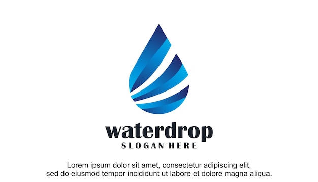 3d waterdruppel logo ontwerpsjabloon