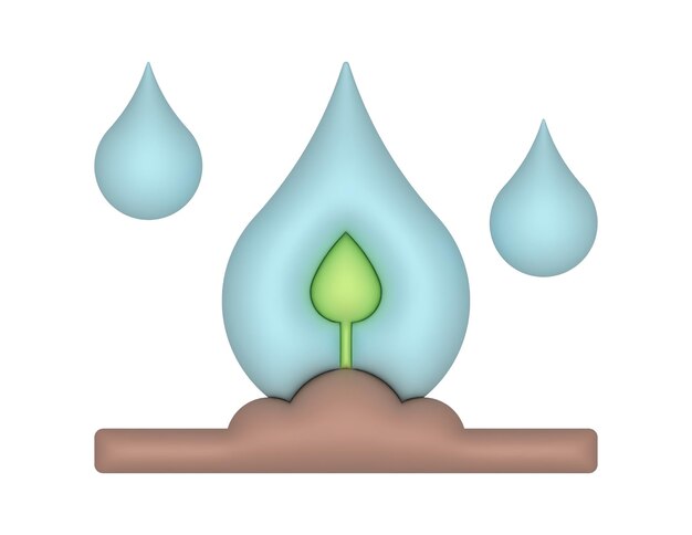 Vettore piante o agricoltura di irrigazione 3d